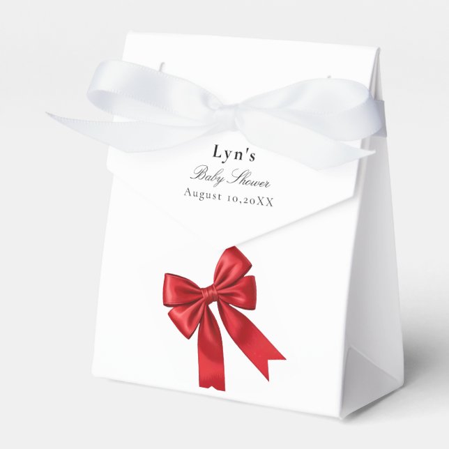 Rosa Coquette Bow Baby Shower-favoritruta Presentaskar (Framsidan Sidan)