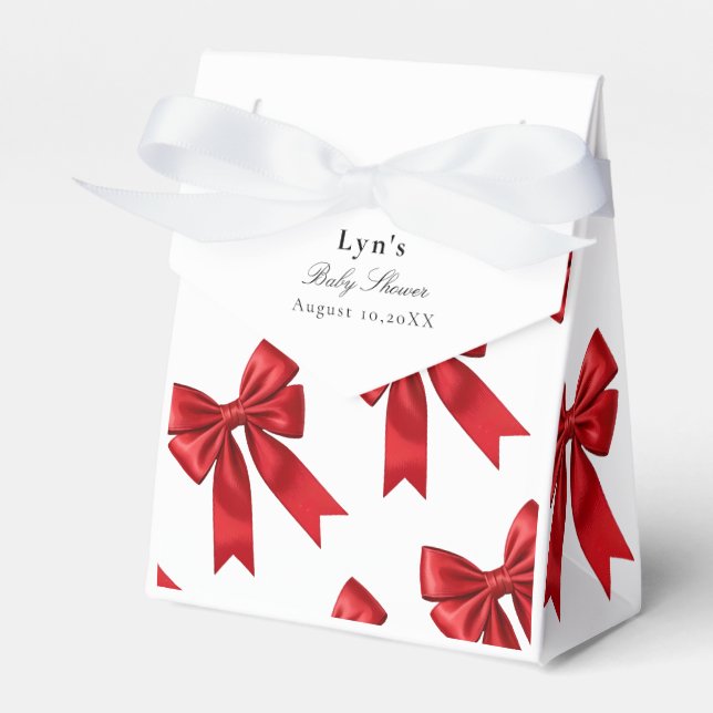 Rosa Coquette Bow Baby Shower-favoritruta Presentaskar (Framsidan Sidan)