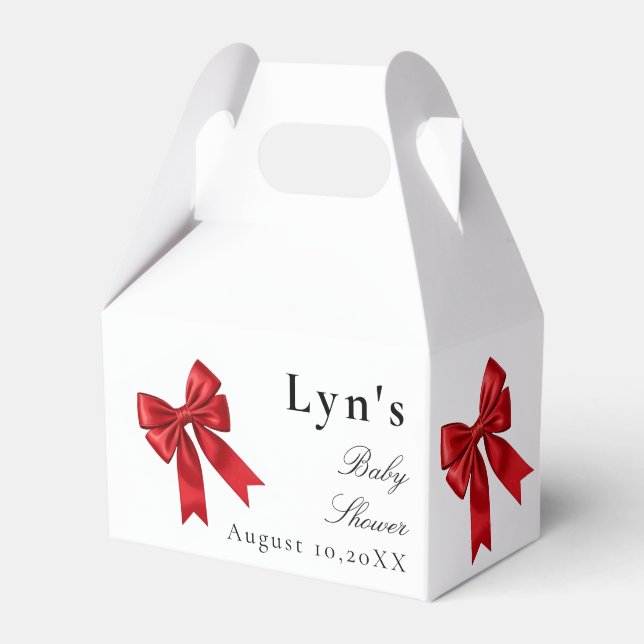 Rosa Coquette Bow Baby Shower-favoritruta Presentaskar (Framsidan Sidan)