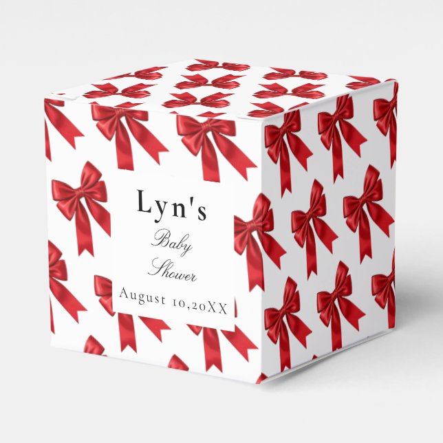 Rosa Coquette Bow Baby Shower-favoritruta Presentaskar (Framsidan Sidan)