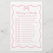 Rosa Coquette Bow Baby Shower Gissa Vem Spel