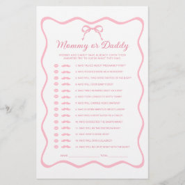 Rosa Coquette Bow Baby Shower Gissa Vem Spel
