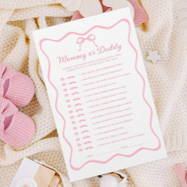 Rosa Coquette Bow Baby Shower gissar vem som spela