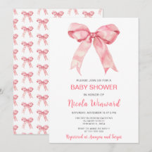 Rosa Coquette Bow Baby Shower