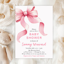 Rosa Coquette Bow Baby Shower