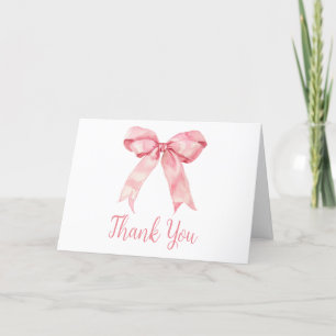 Rosa Coquette Bow Baby Shower Tack Kort