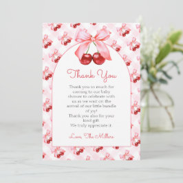 Rosa Coquette Bow Baby Shower Tacksamhetskort Tack Kort