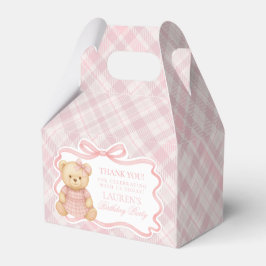 Rosa Coquette Bow Bear Flicka Födelsedagspresentlå Presentaskar