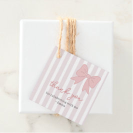 Rosa Coquette Bow Birthday Gåvor Etiketter