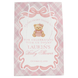 Rosa Coquette Bow Björn Randig Baby Shower Gåvor