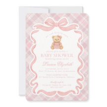 Rosa Coquette Bow Björn Rutig Plaid Babyfirande