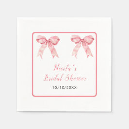 Rosa Coquette Bow Bröllopsdusch Pappersservett