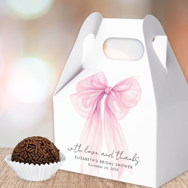 Rosa Coquette Bow Bröllopsfest Tack Presentaskar (Skapare uppladdad)
