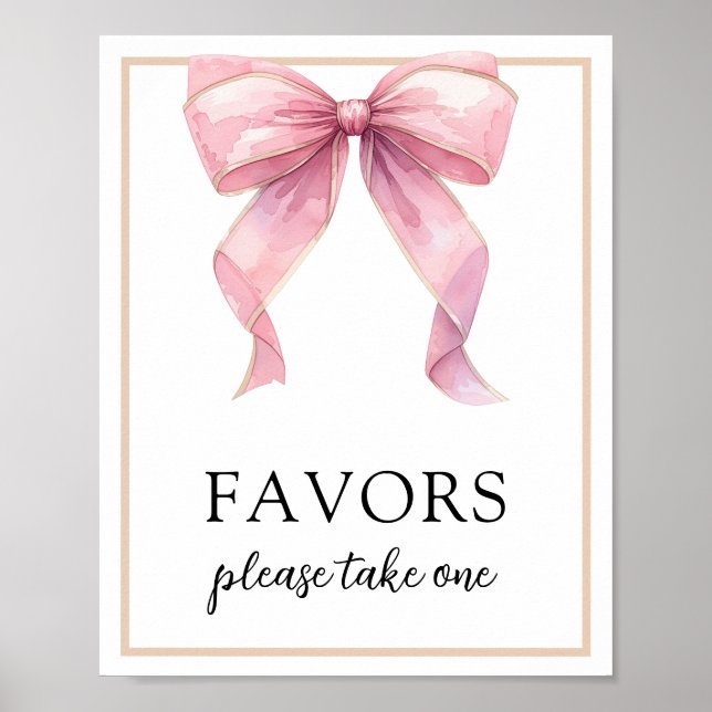 Rosa Coquette Bow-favoritsignatur Poster (Framsidan)