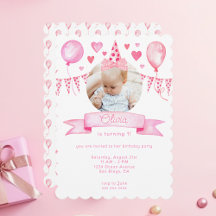 Rosa Coquette Bow Flicka Movable Birthday Hat