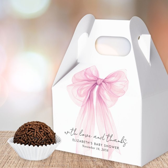 Rosa Coquette Bow Flicka Shower Tack Presentaskar (Skapare uppladdad)