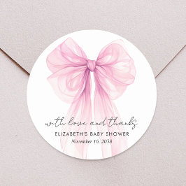 Rosa Coquette Bow Flicka Shower Tack Runt Klistermärke