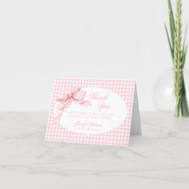 Rosa Coquette Bow Flicka Shower - tackkort