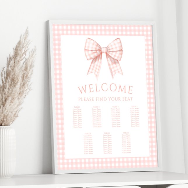 Rosa Coquette Bow Flicka Sittdiagram för Poster (Skapare uppladdad)