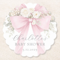 Rosa Coquette Bow Floral Baby i blom baby Shower