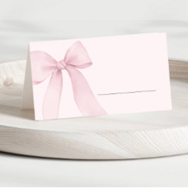 Rosa Coquette Bow-fyllning in Placeringskort