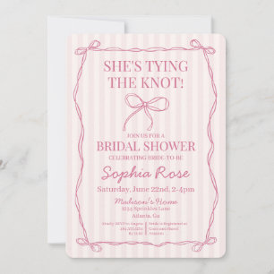 Rosa Coquette Bow Gifter sig Möhippa Inbjudningar