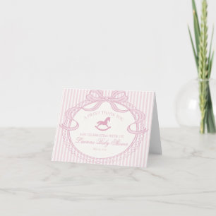Rosa Coquette Bow Gungande Häst Baby Tack Kort