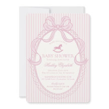 Rosa Coquette Bow Gunghäst Baby Shower
