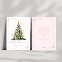 Rosa Coquette Bow Julgran God jul