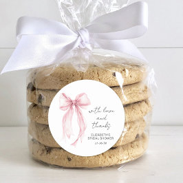 Rosa Coquette Bow Möhippa Tack Runt Klistermärke