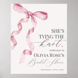 Rosa Coquette Bow-Möhippans välkomsttecken Poster