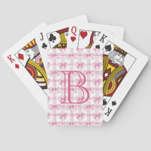 Rosa Coquette Bow Monogram Casinokort