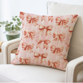 Rosa Coquette Bow Mönster Pillow Kudde