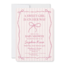 Rosa Coquette Bow Pastel Baby Shower