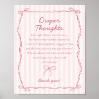 Rosa Coquette Bow Pastel Diaper Thouwer Shower