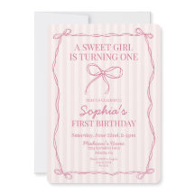 Rosa Coquette Bow Pastel Födelsedagsfest