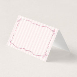 Rosa Coquette Bow Pastel Place Card Bord Decor Kort