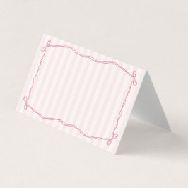 Rosa Coquette Bow Pastel Place Card Bord Decor Kort