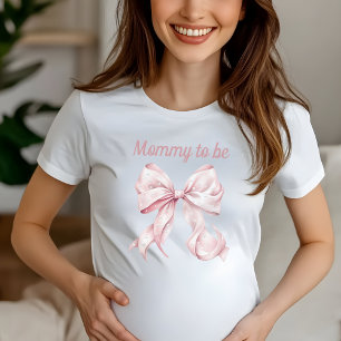 Rosa Coquette Bow & Pearls Mamma som ska vara T Shirt