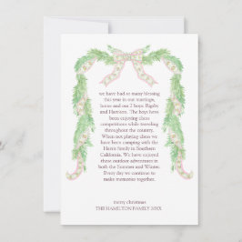 Rosa Coquette Bow Preppy Nutcracker jul Julkort