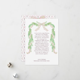 Rosa Coquette Bow Preppy Nutcracker jul Julkort