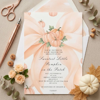 Rosa Coquette Bow Pumpa Flick Baby Shower Inbjudan