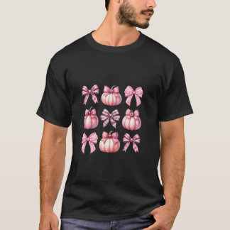Rosa Coquette Bow Pumpkin i oktober Vi Bära Rosa T Shirt