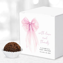 Rosa Coquette Bow Watercolor Flicka Shower Presentaskar