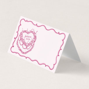 Rosa Coquette Cherry Cake Möhippa Place Card Kort