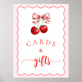 Rosa Coquette Cherry Cards & Gifts Poster