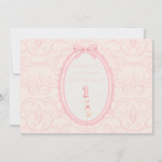 Rosa Coquette Dum Anka 1-årsdag  Tack Kort