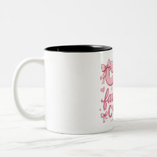 Rosa Coquette Estetisk Kaffemug Två-Tonad Mugg