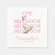 Rosa Coquette Ett Fånig Goose Girl 1 födelsedag