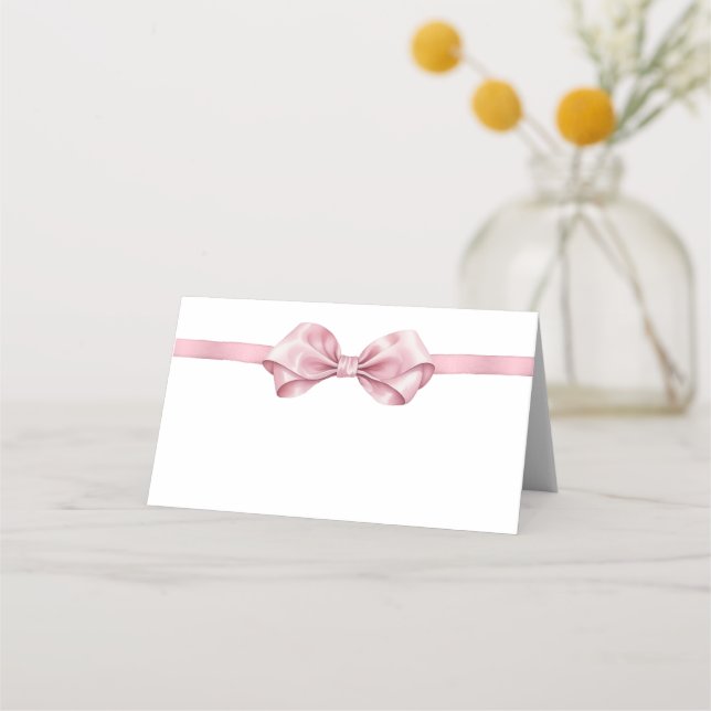  Rosa Coquette Food Label eller Place Card - Ele Placeringskort (Baksida)